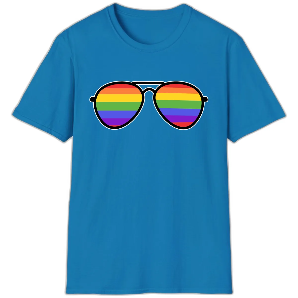 Rainbow Pride Glasses T-Shirt in Sapphire