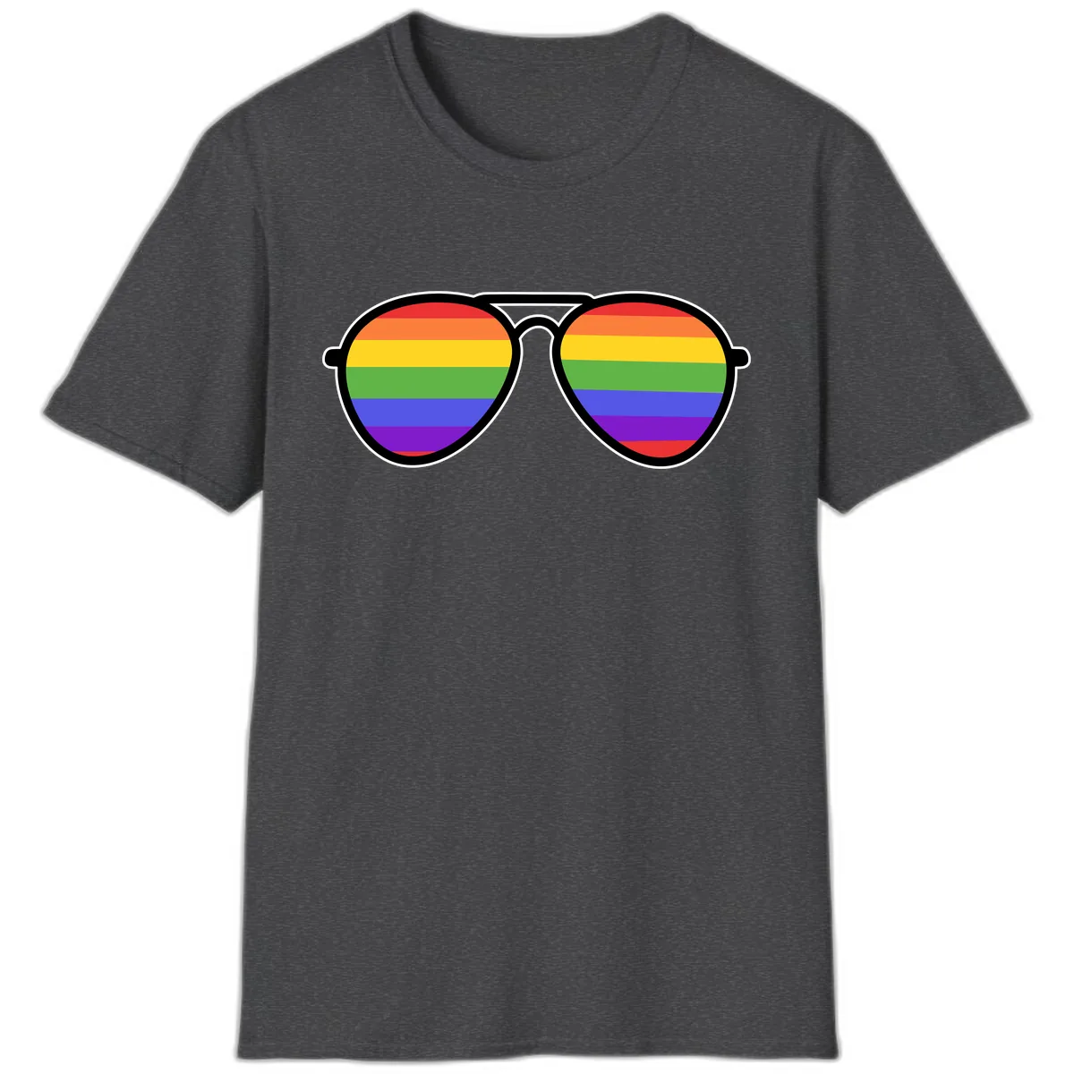 Rainbow Pride Glasses T-Shirt in Dark Heather