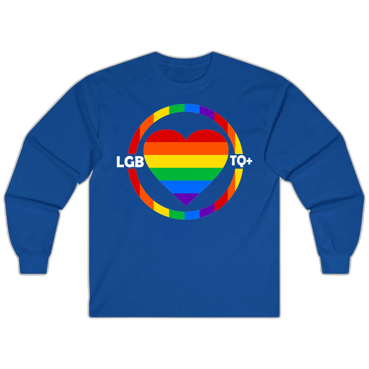 LGB To+ Pride Heart Circle Long Sleeve in Royal