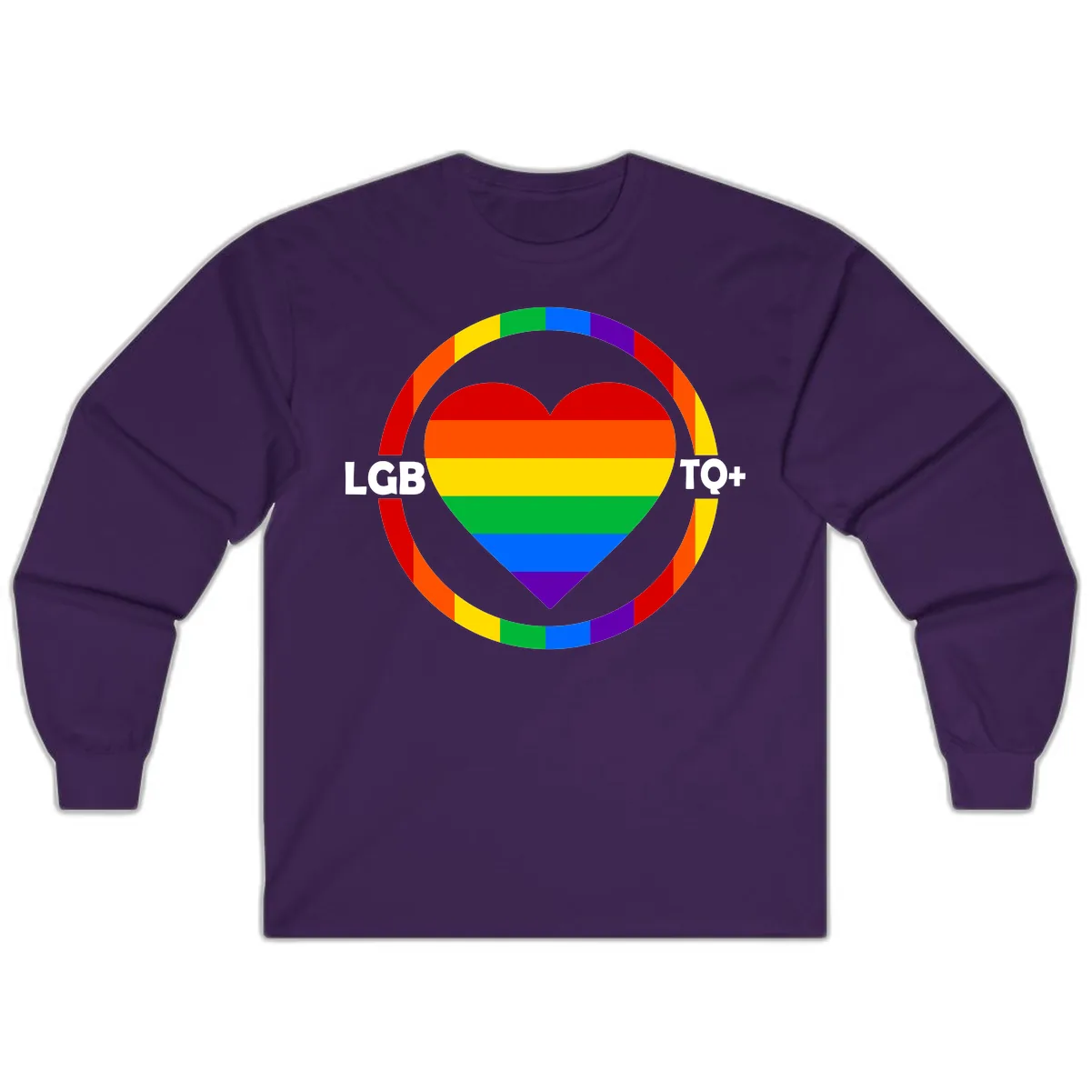 LGB To+ Pride Heart Circle Long Sleeve in Purple