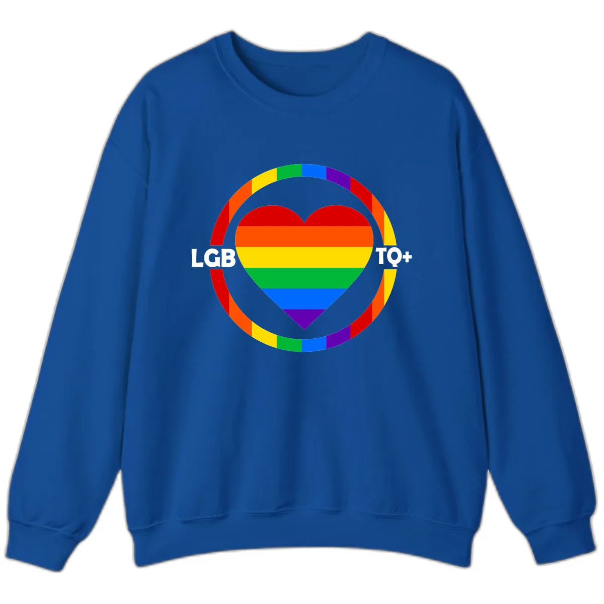 LGB To+ Pride Heart Circle Sweatshirt in Royal