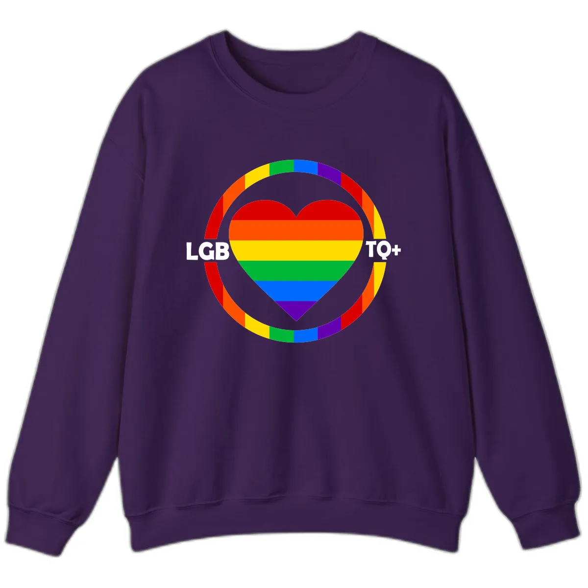 LGB To+ Pride Heart Circle Sweatshirt in Purple