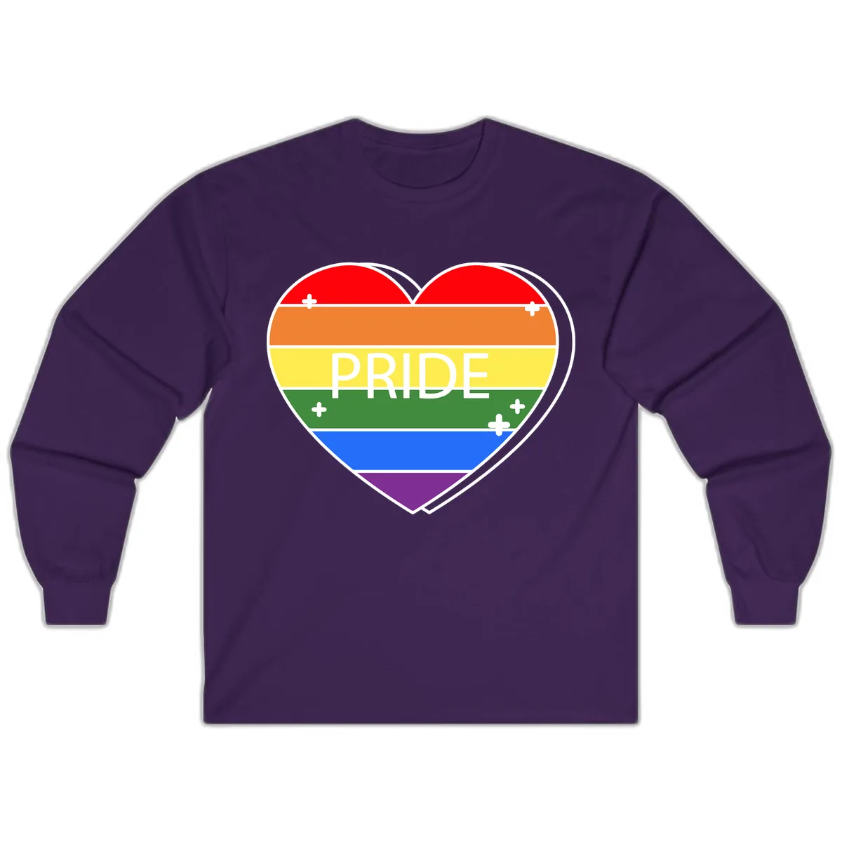 Rainbow Pride Heart Long Sleeve in Purple
