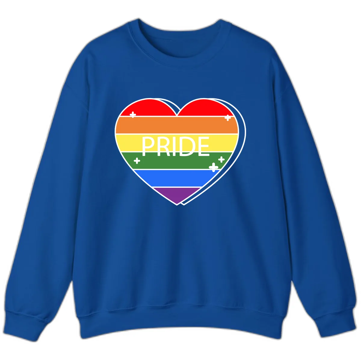 Rainbow Pride Heart Sweatshirt in Royal