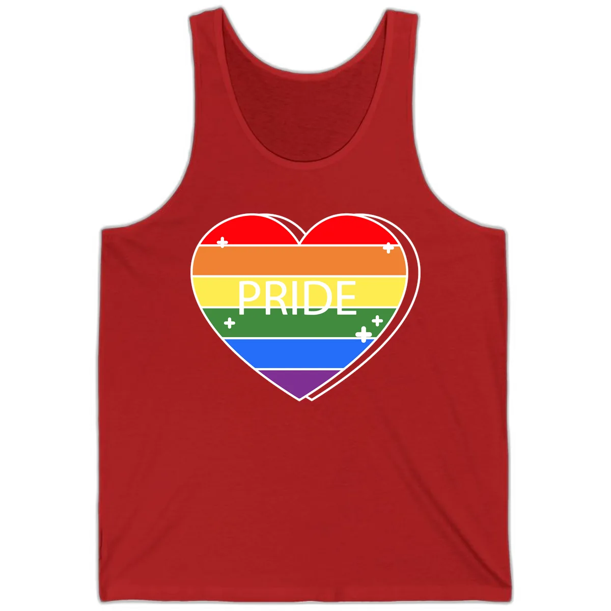 Rainbow Pride Heart Tank in Red