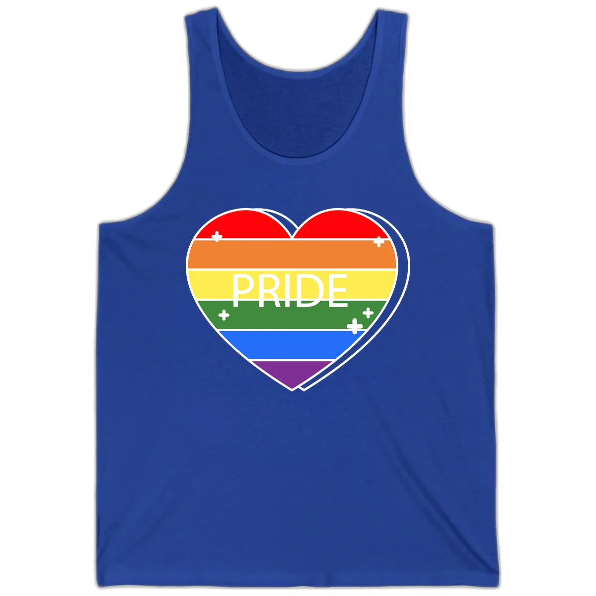 Rainbow Pride Heart Tank in True Royal