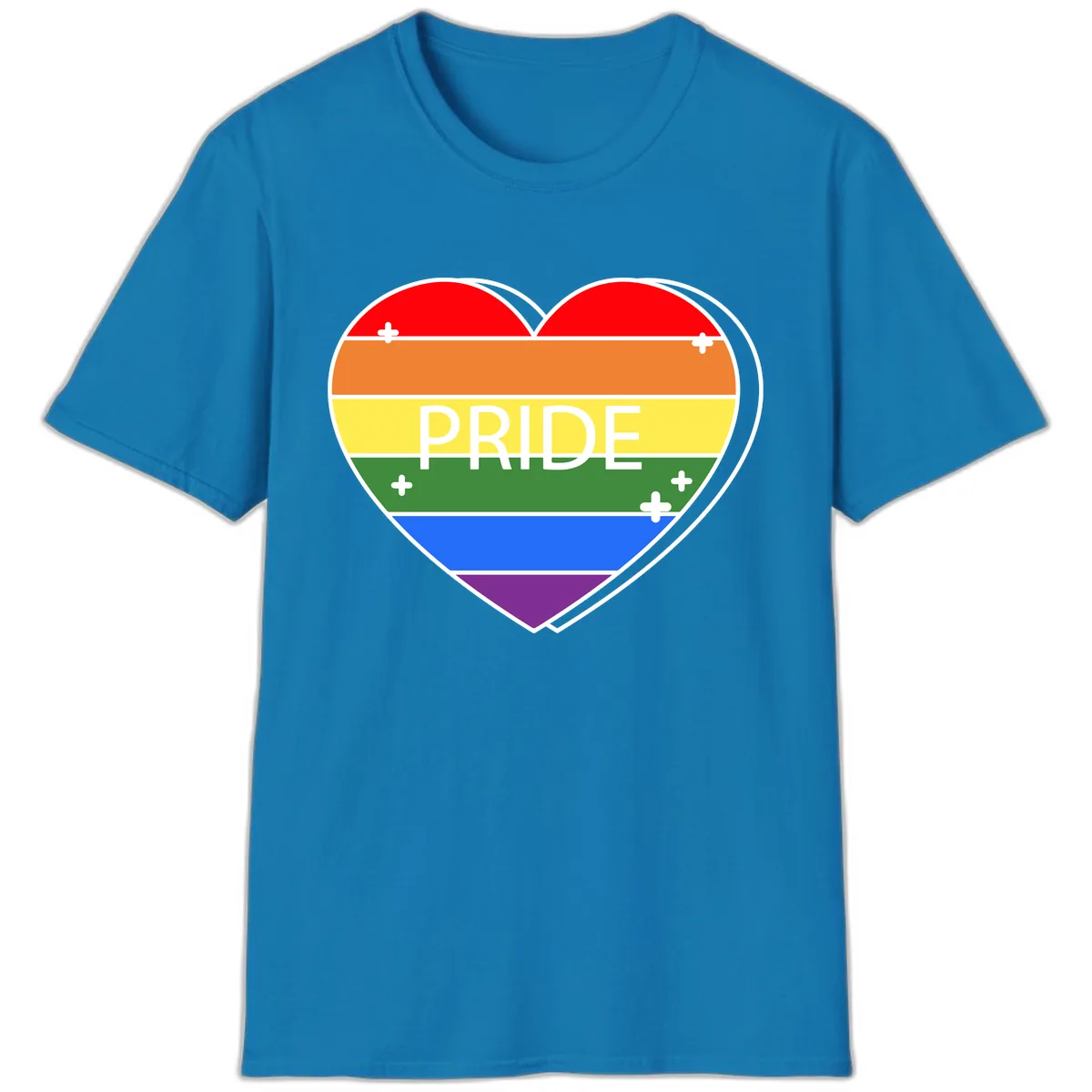 Rainbow Pride Heart T-Shirt in Sapphire