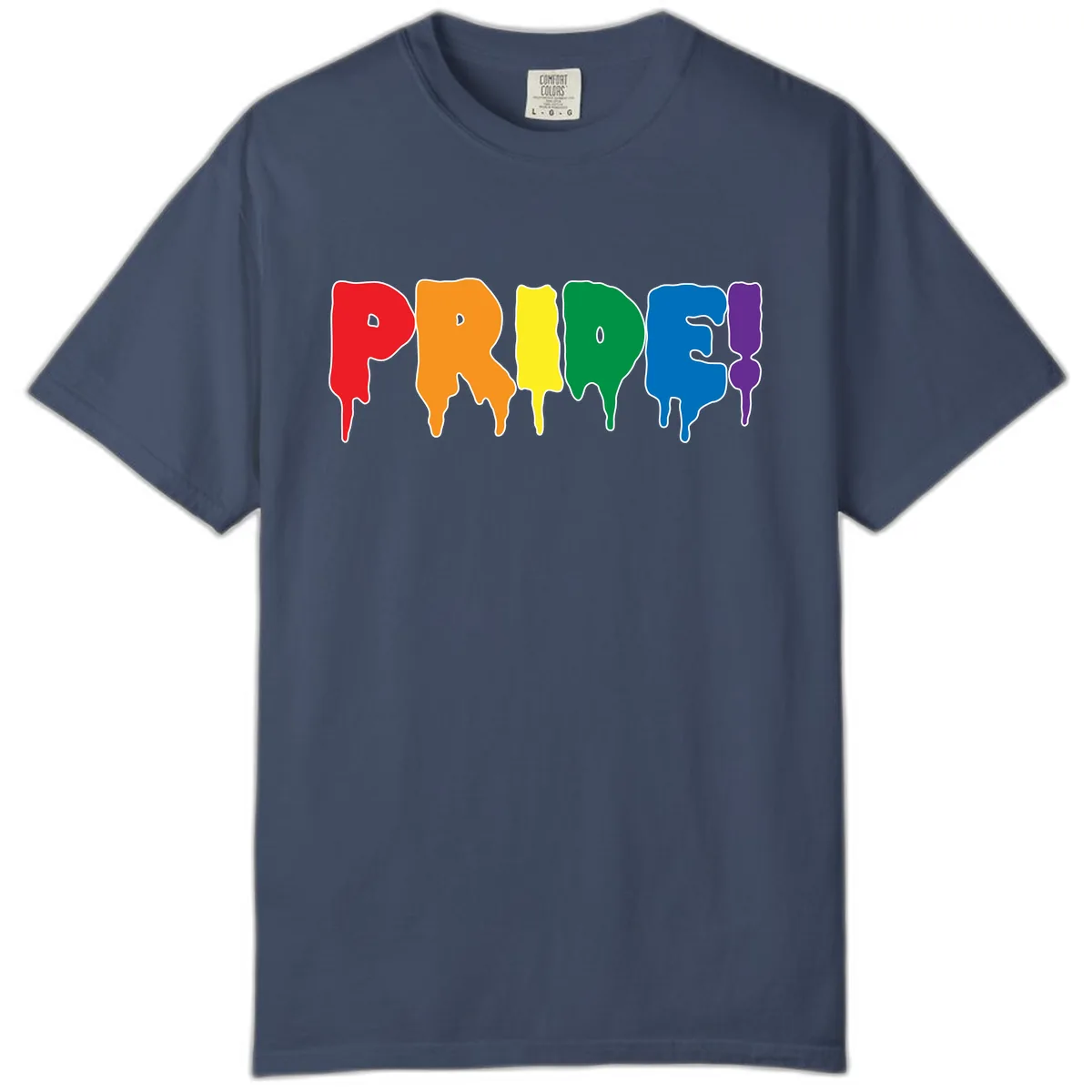 Pride Drip Rainbow Letters Comfort Color in Midnight