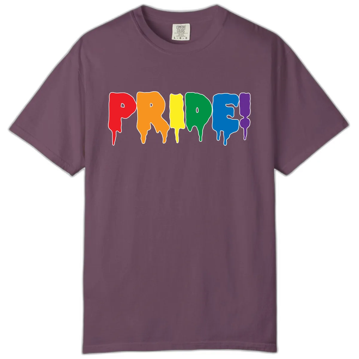 Pride Drip Rainbow Letters Comfort Color in Berry