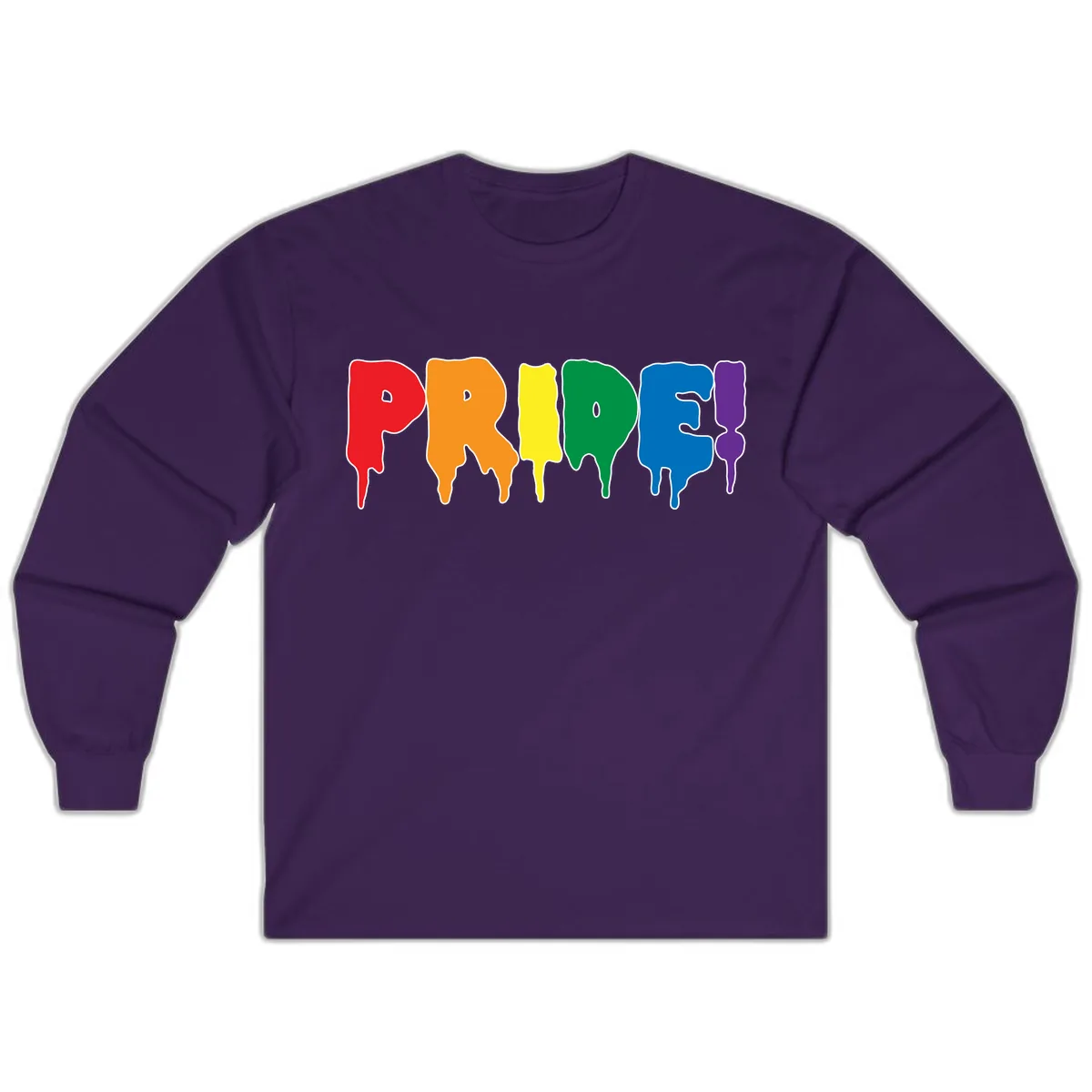Pride Drip Rainbow Letters Long Sleeve in Purple