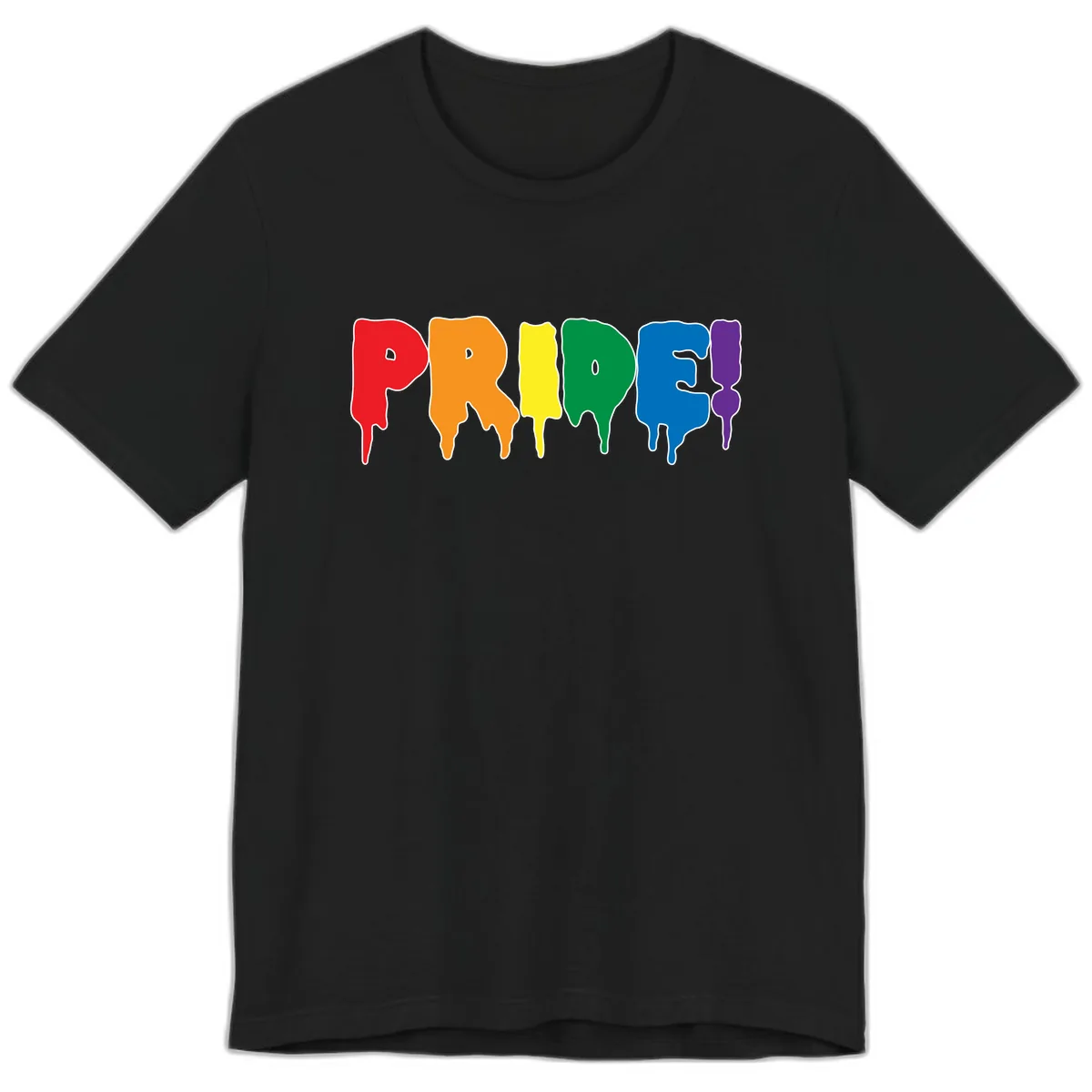 Pride Drip Rainbow Letters Premium T-Shirt in Black
