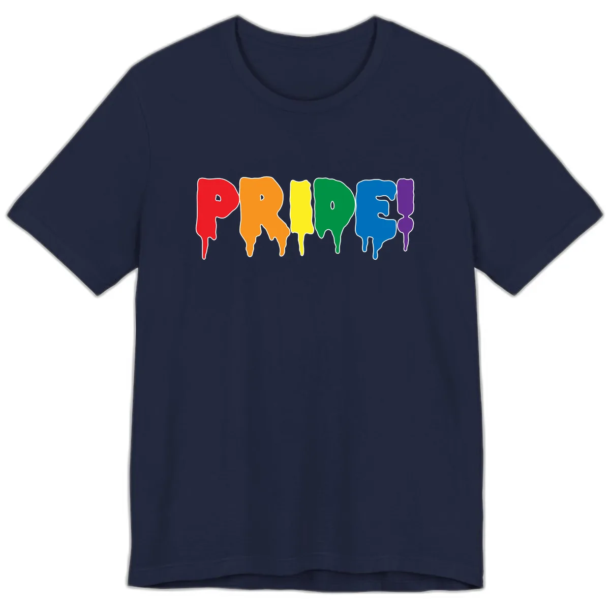 Pride Drip Rainbow Letters Premium T-Shirt in Navy