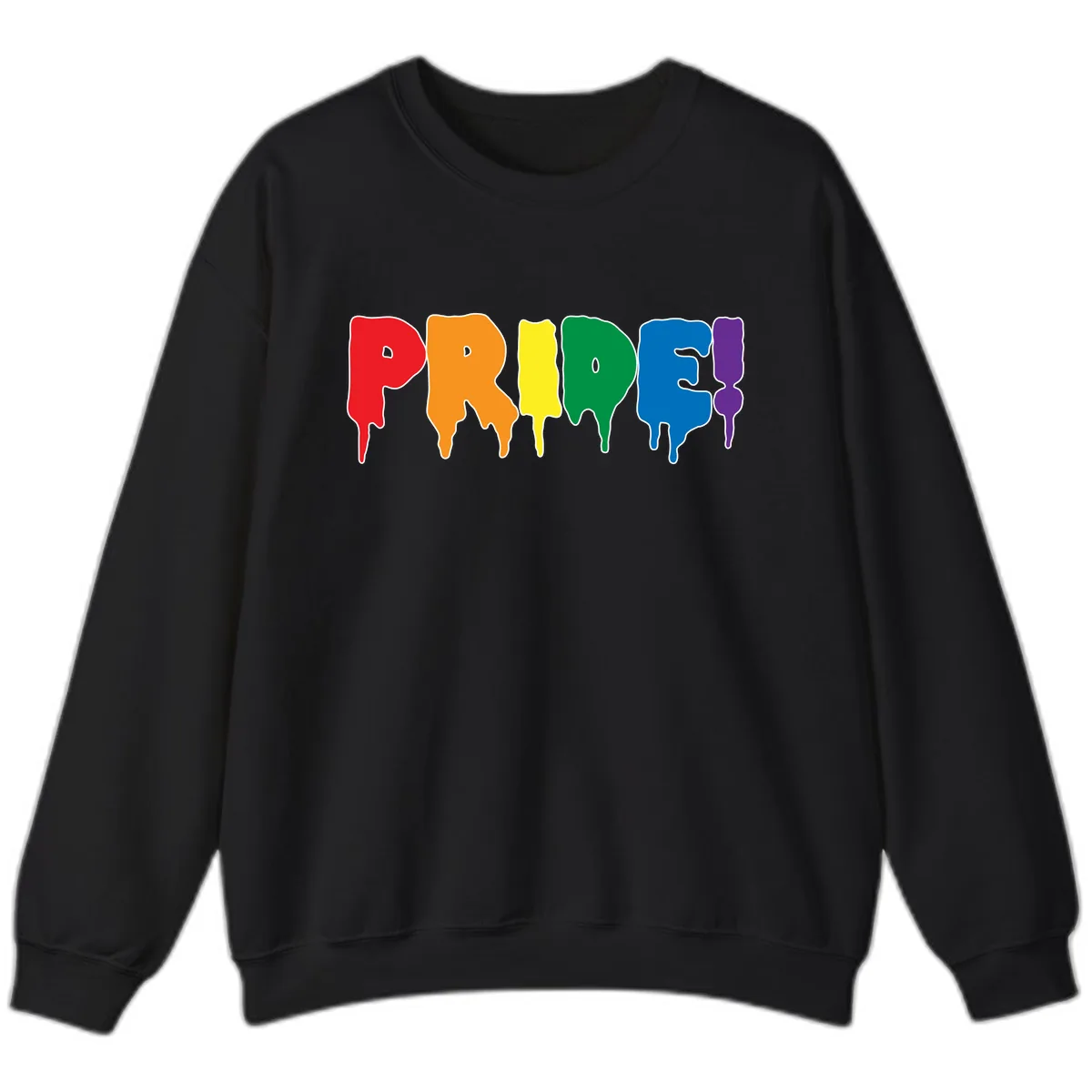 Pride Drip Rainbow Letters Sweatshirt in Black