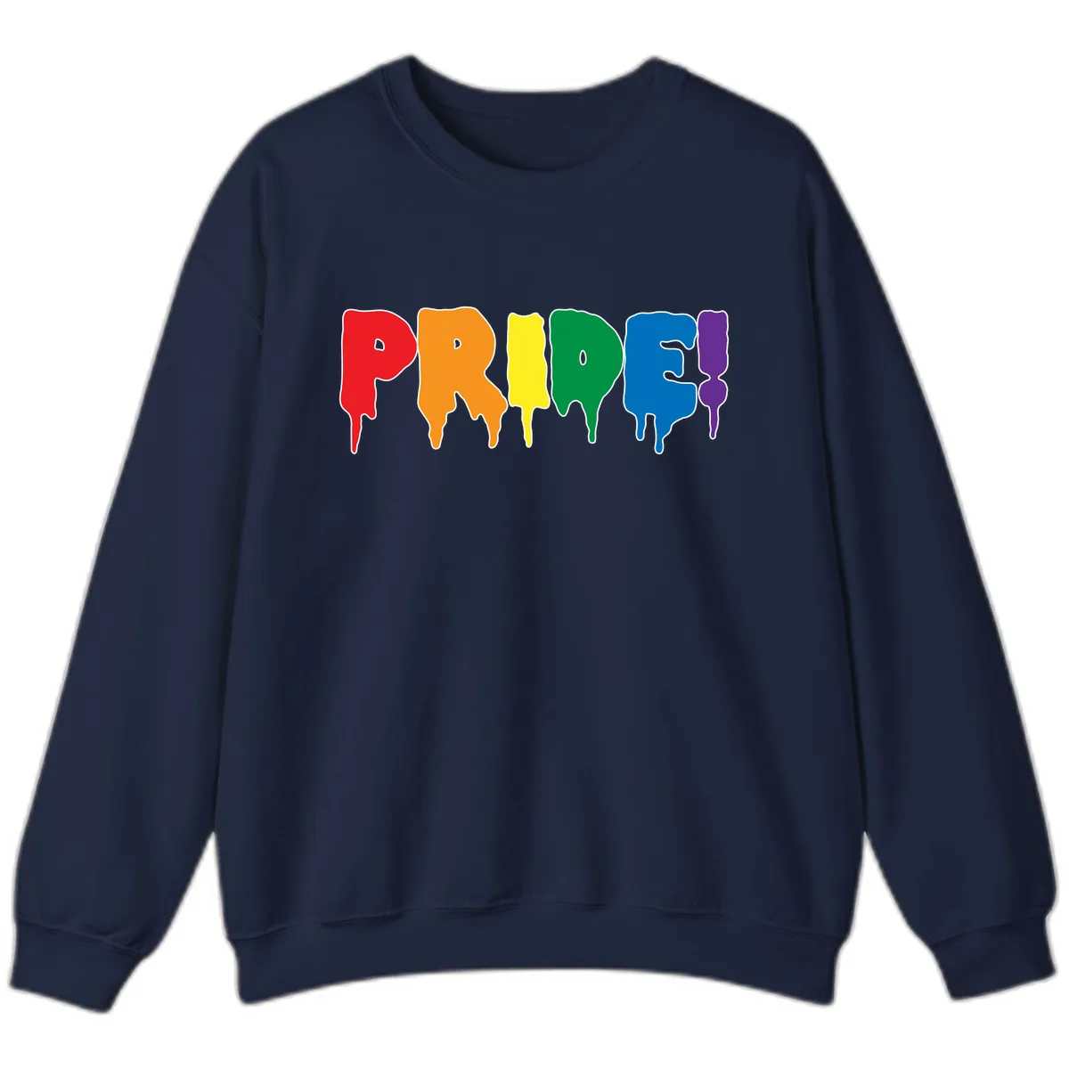 Pride Drip Rainbow Letters Sweatshirt in Navy