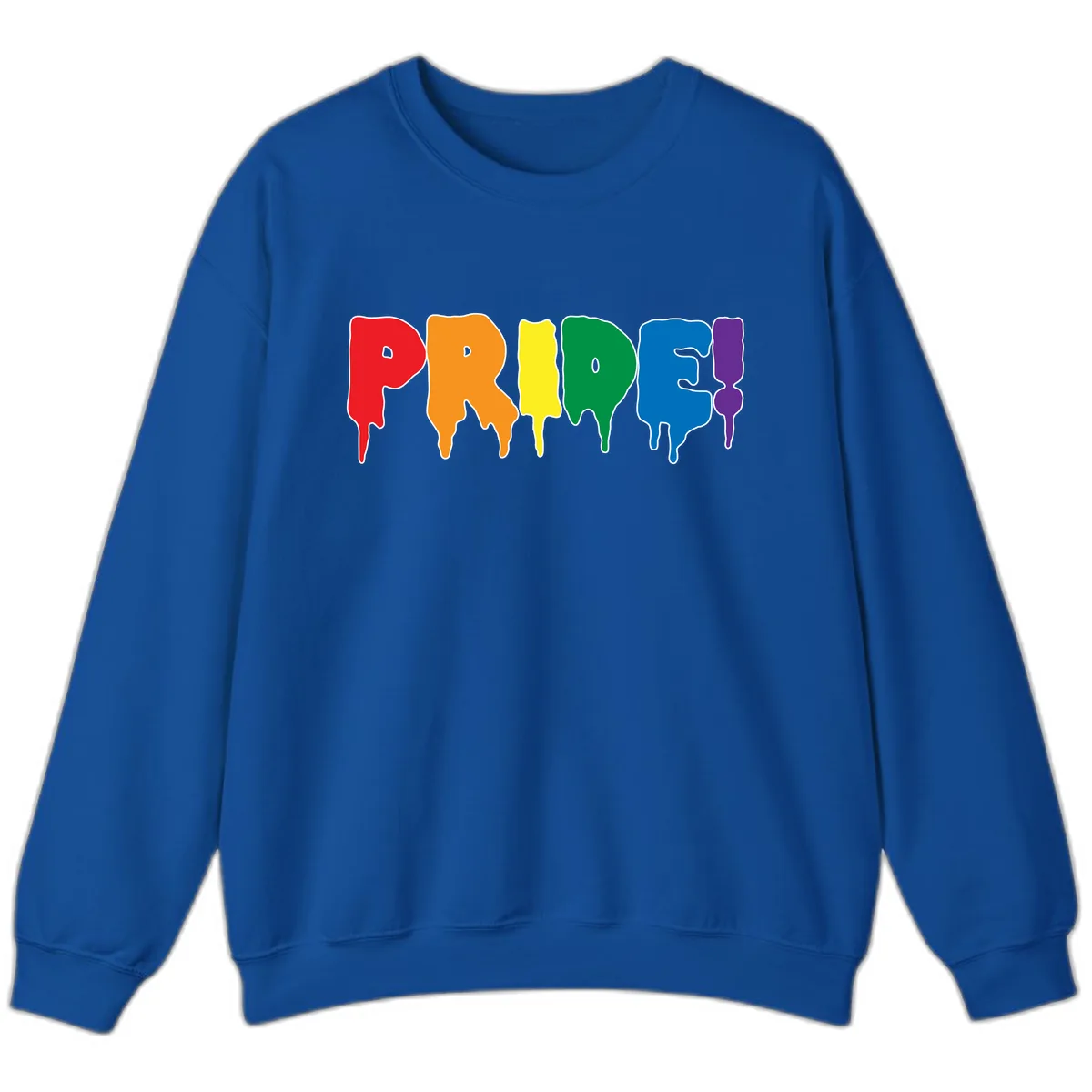 Pride Drip Rainbow Letters Sweatshirt in Royal