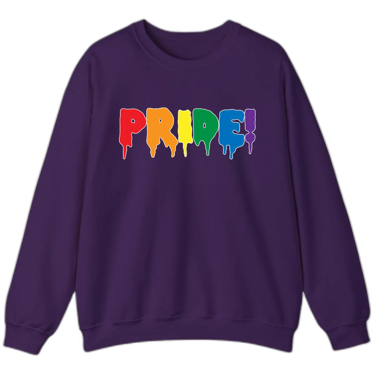 Pride Drip Rainbow Letters Sweatshirt in Purple
