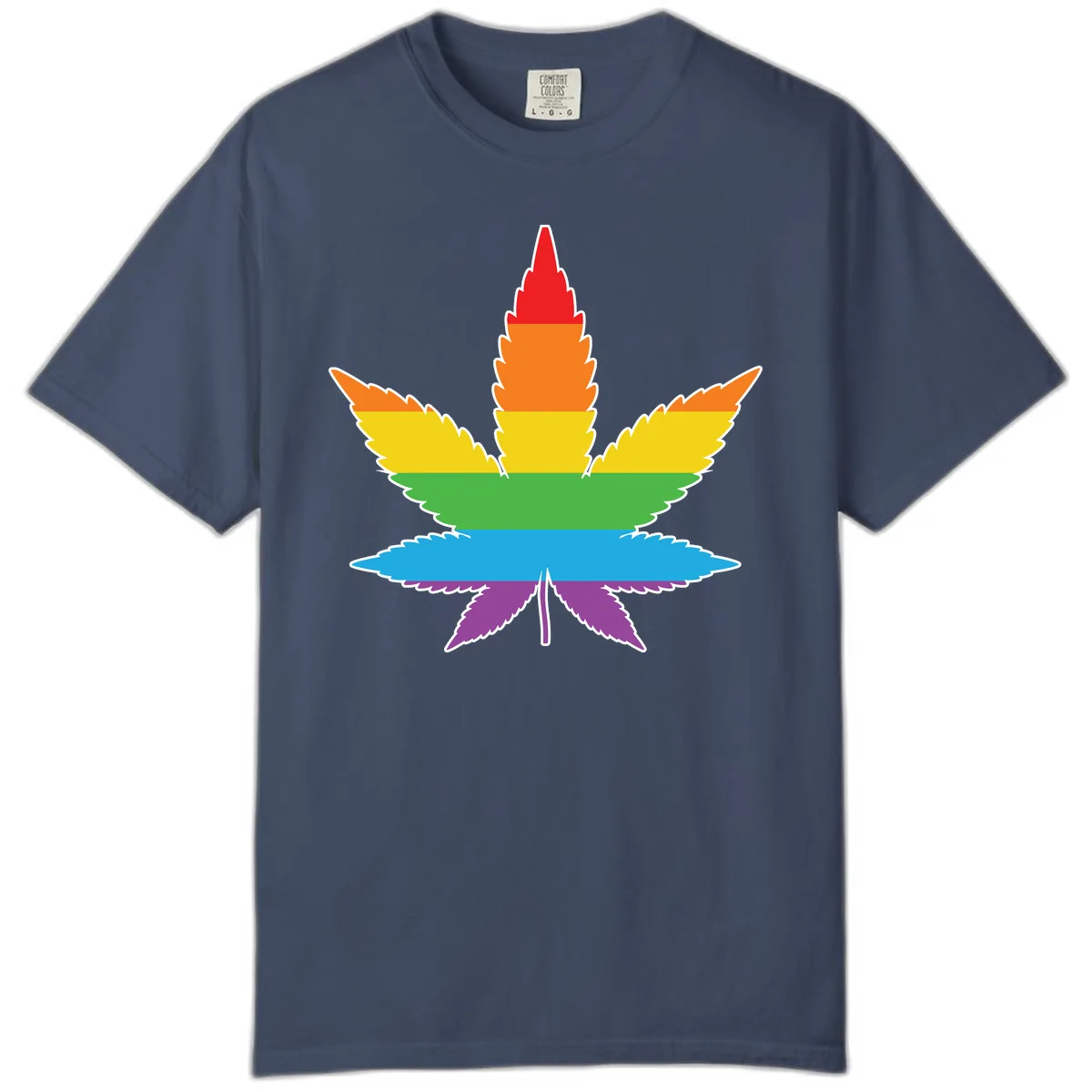 Rainbow Pride Leaf Comfort Color in Midnight