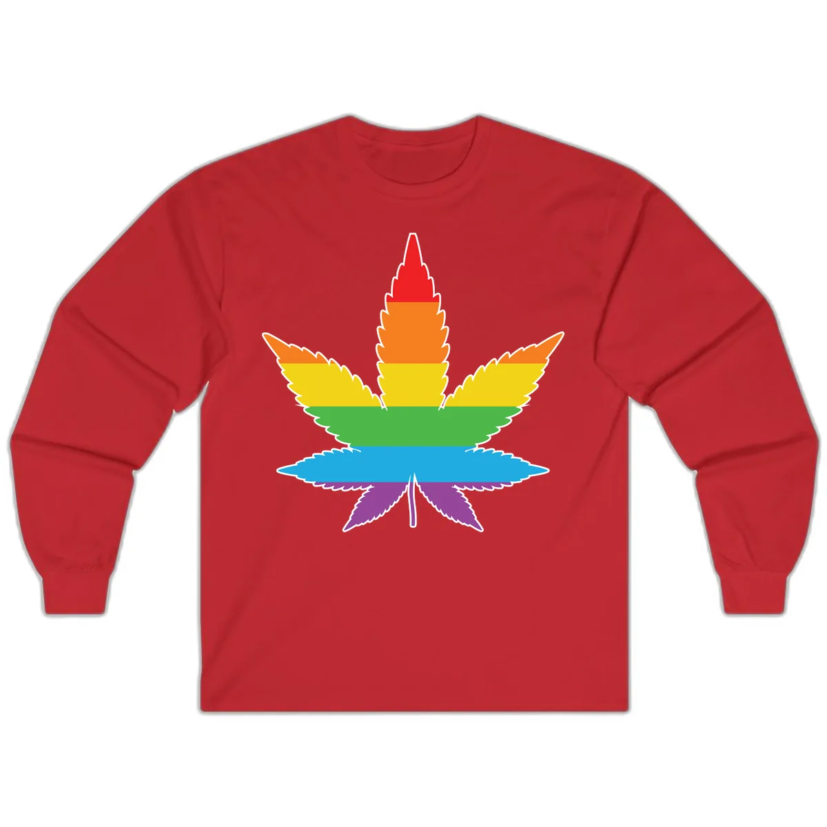 Rainbow Pride Leaf Long Sleeve in Red