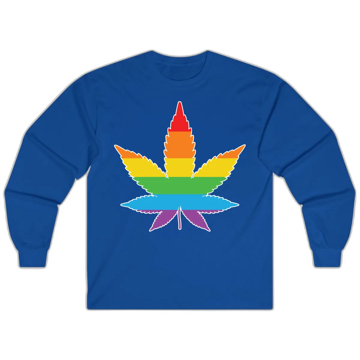 Rainbow Pride Leaf Long Sleeve in Royal