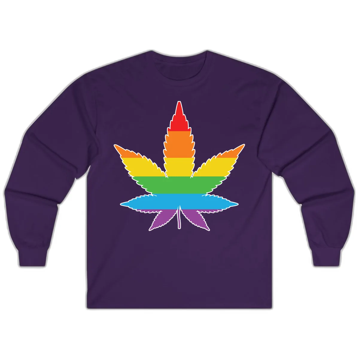 Rainbow Pride Leaf Long Sleeve in Purple