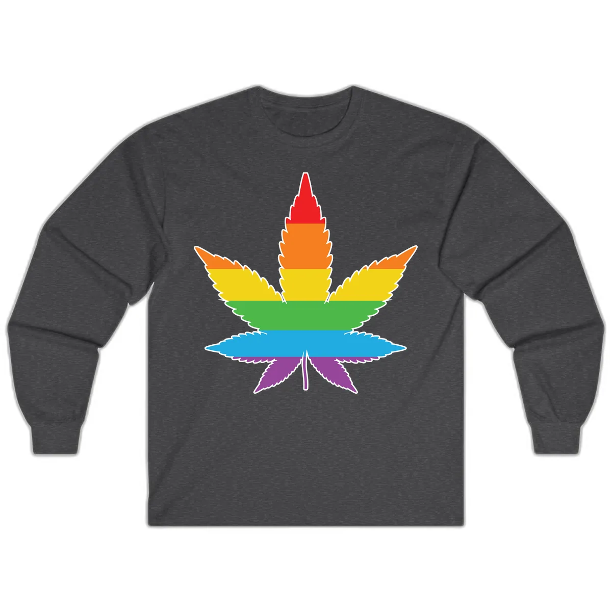 Rainbow Pride Leaf Long Sleeve in Dark Heather