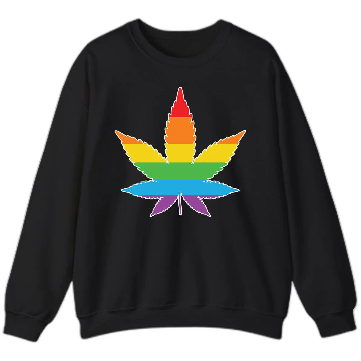 Rainbow Pride Leaf Sweatshirt in Black