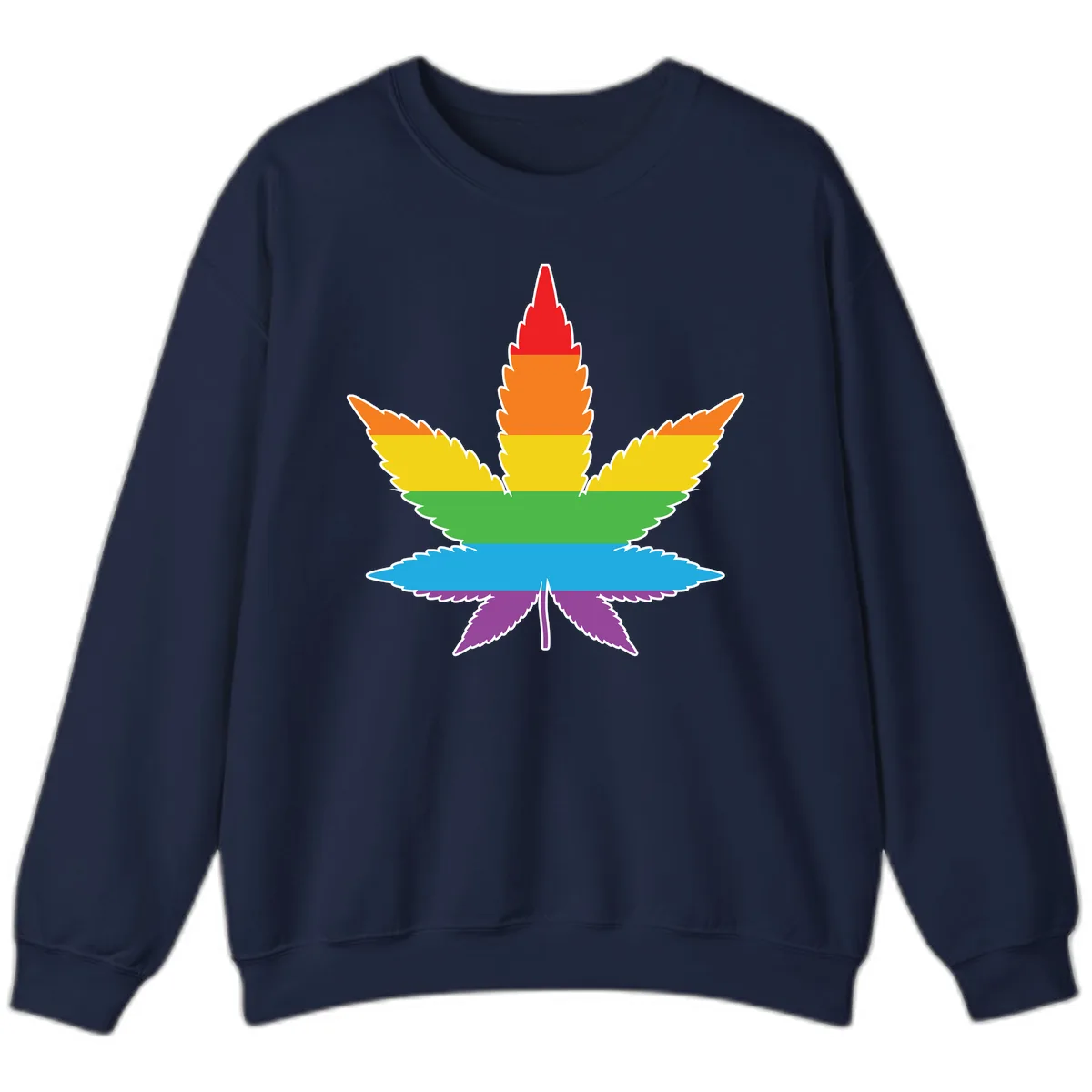 Rainbow Pride Leaf Sweatshirt in Navy