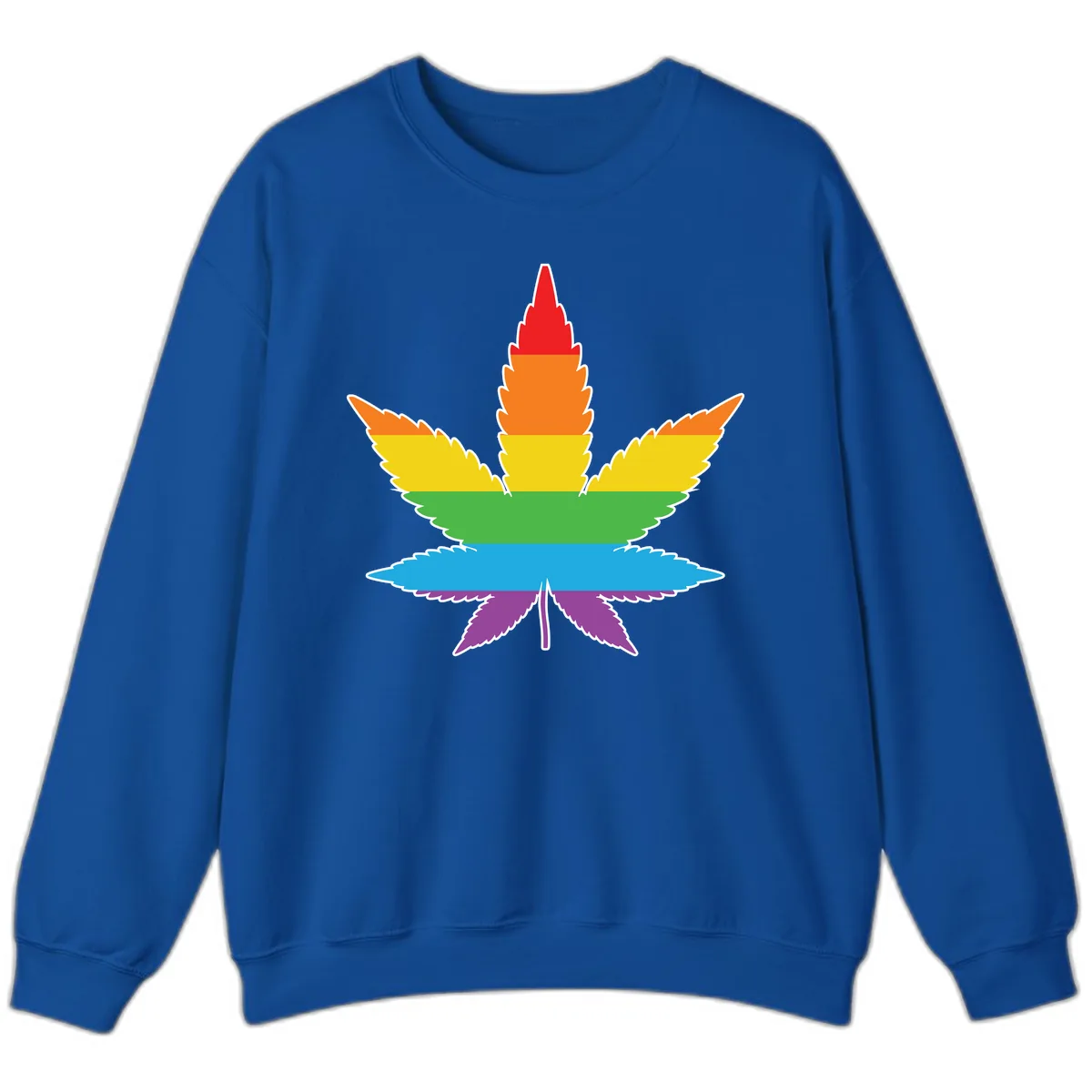 Rainbow Pride Leaf Sweatshirt in Royal