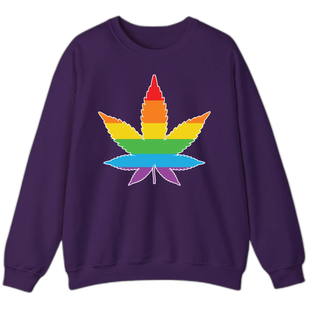 Rainbow Pride Leaf Sweatshirt in Purple