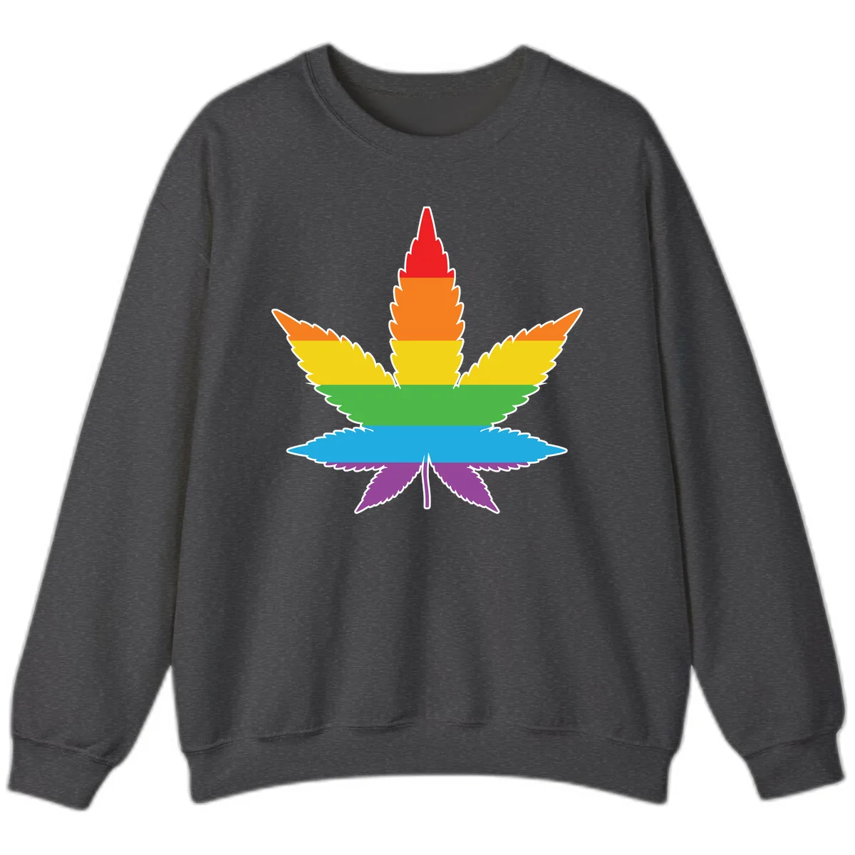 Rainbow Pride Leaf Sweatshirt in Dark Heather