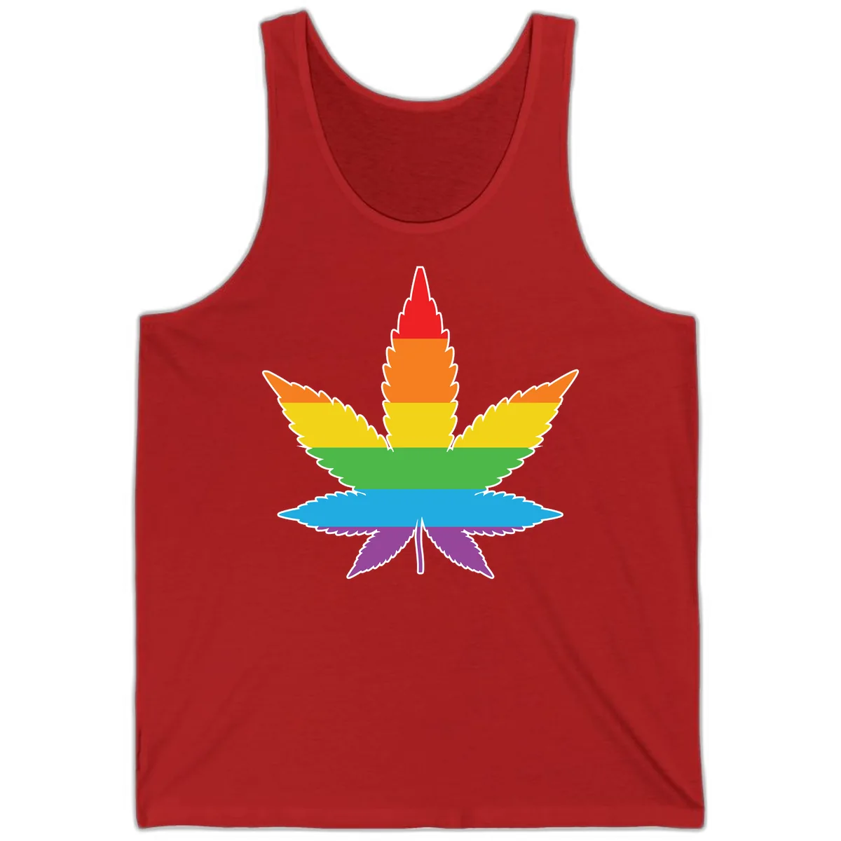 Rainbow Pride Leaf Tank in Red
