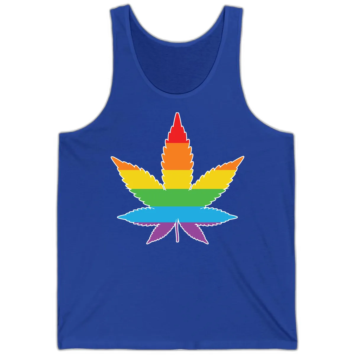 Rainbow Pride Leaf Tank in True Royal