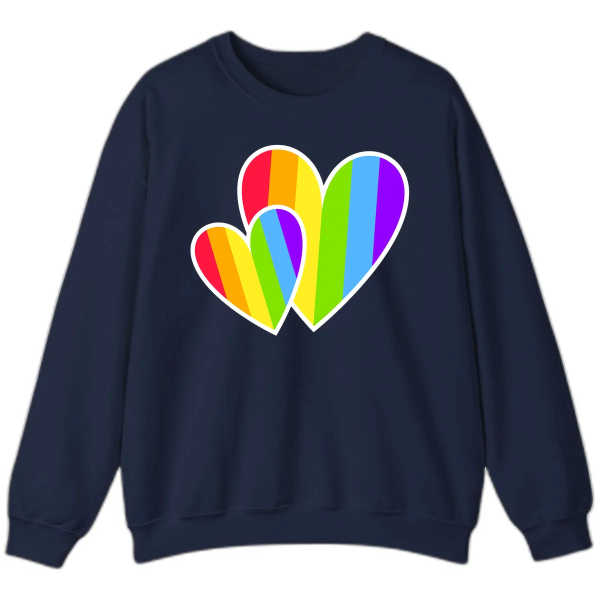Rainbow Pride Hearts Design Sweatshirt in Navy