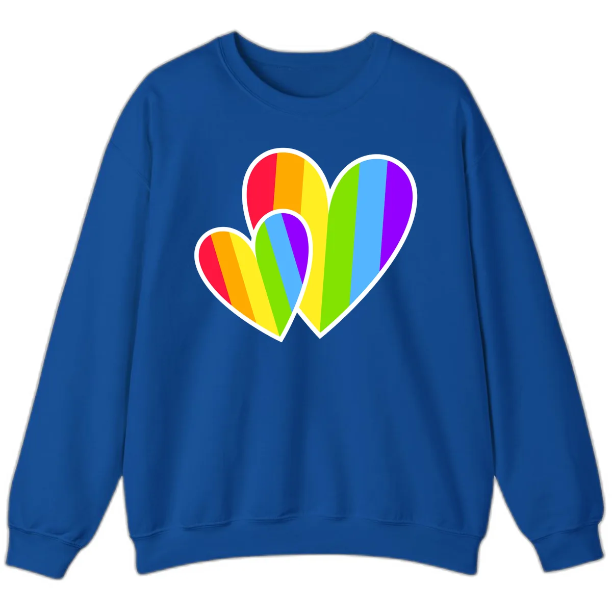 Rainbow Pride Hearts Design Sweatshirt in Royal