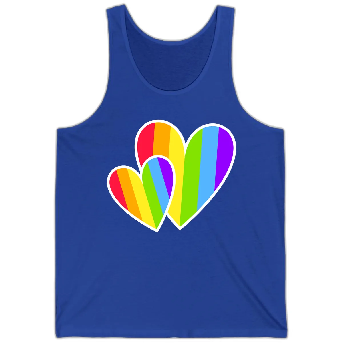 Rainbow Pride Hearts Design Tank in True Royal