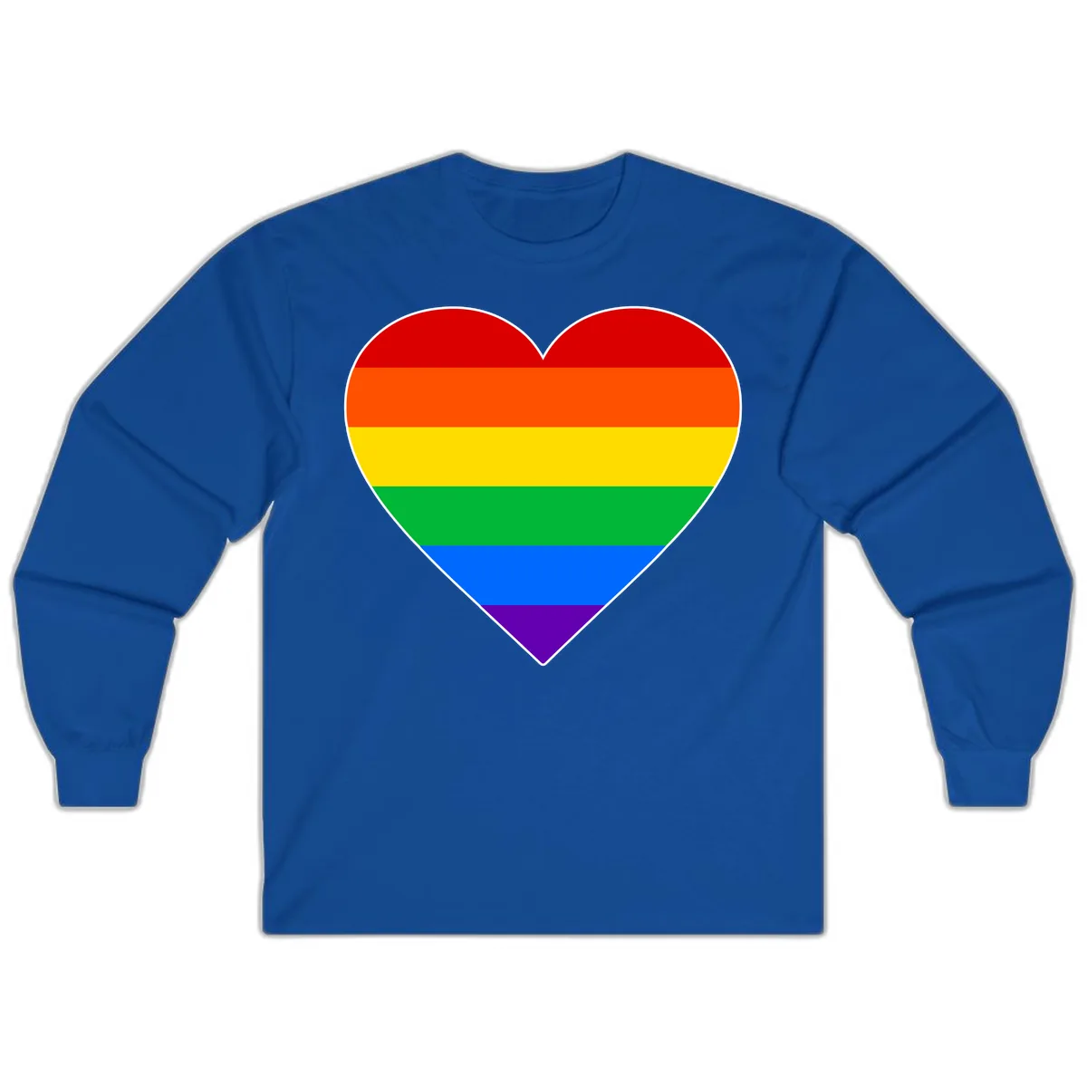 Rainbow Pride Heart Long Sleeve in Royal