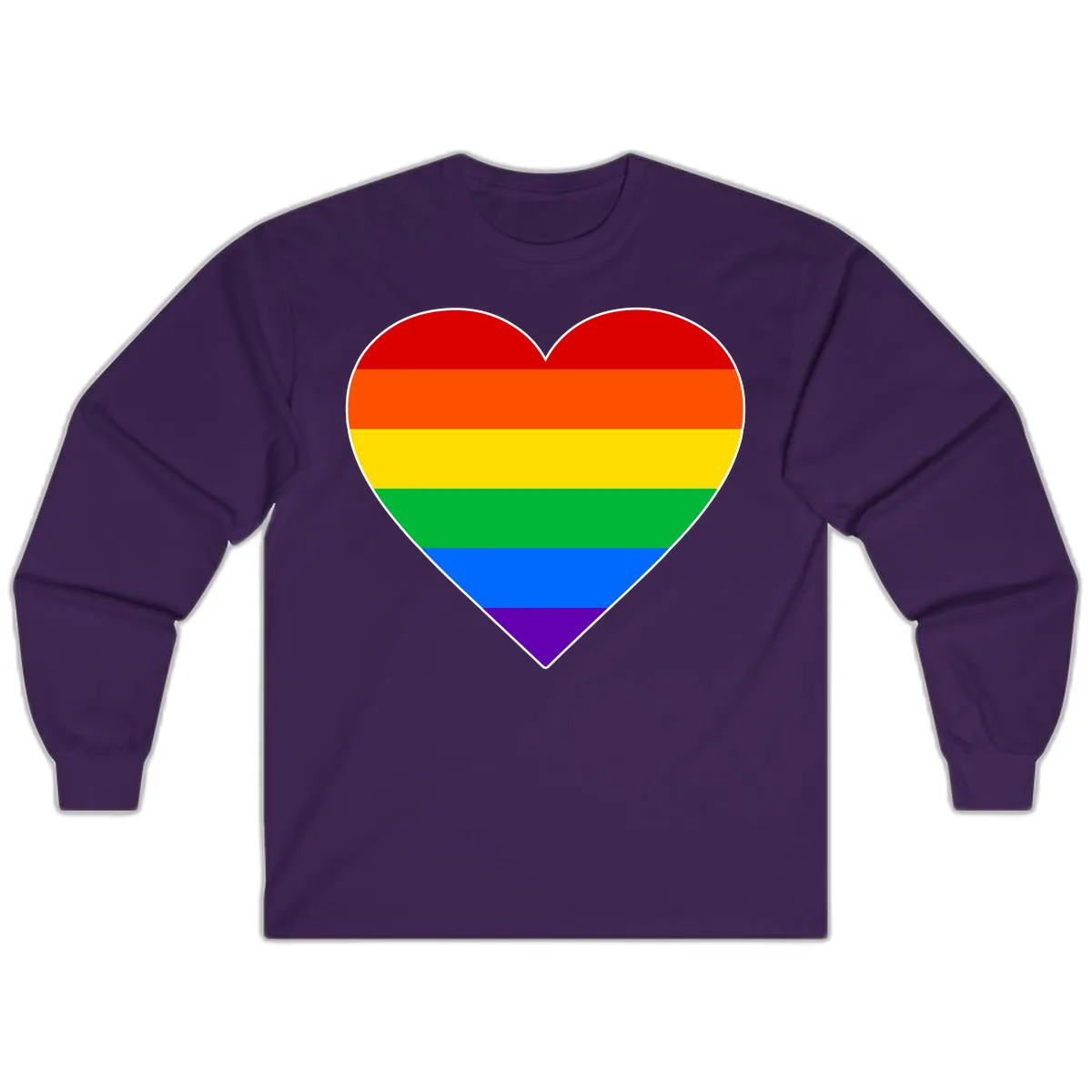 Rainbow Pride Heart Long Sleeve in Purple