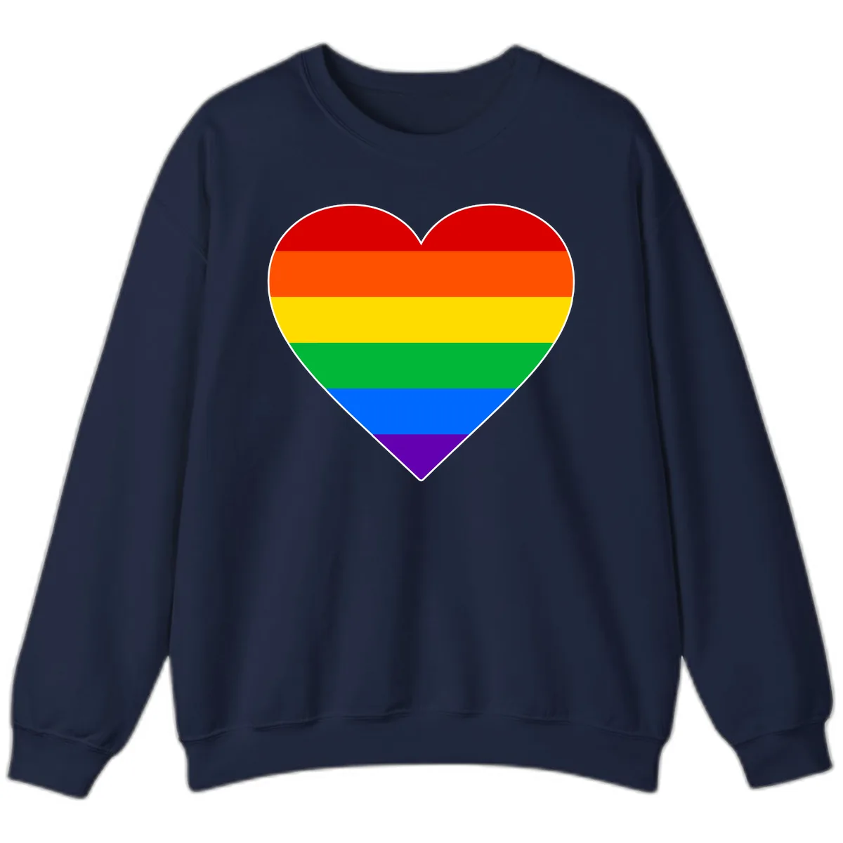 Rainbow Pride Heart Sweatshirt in Navy