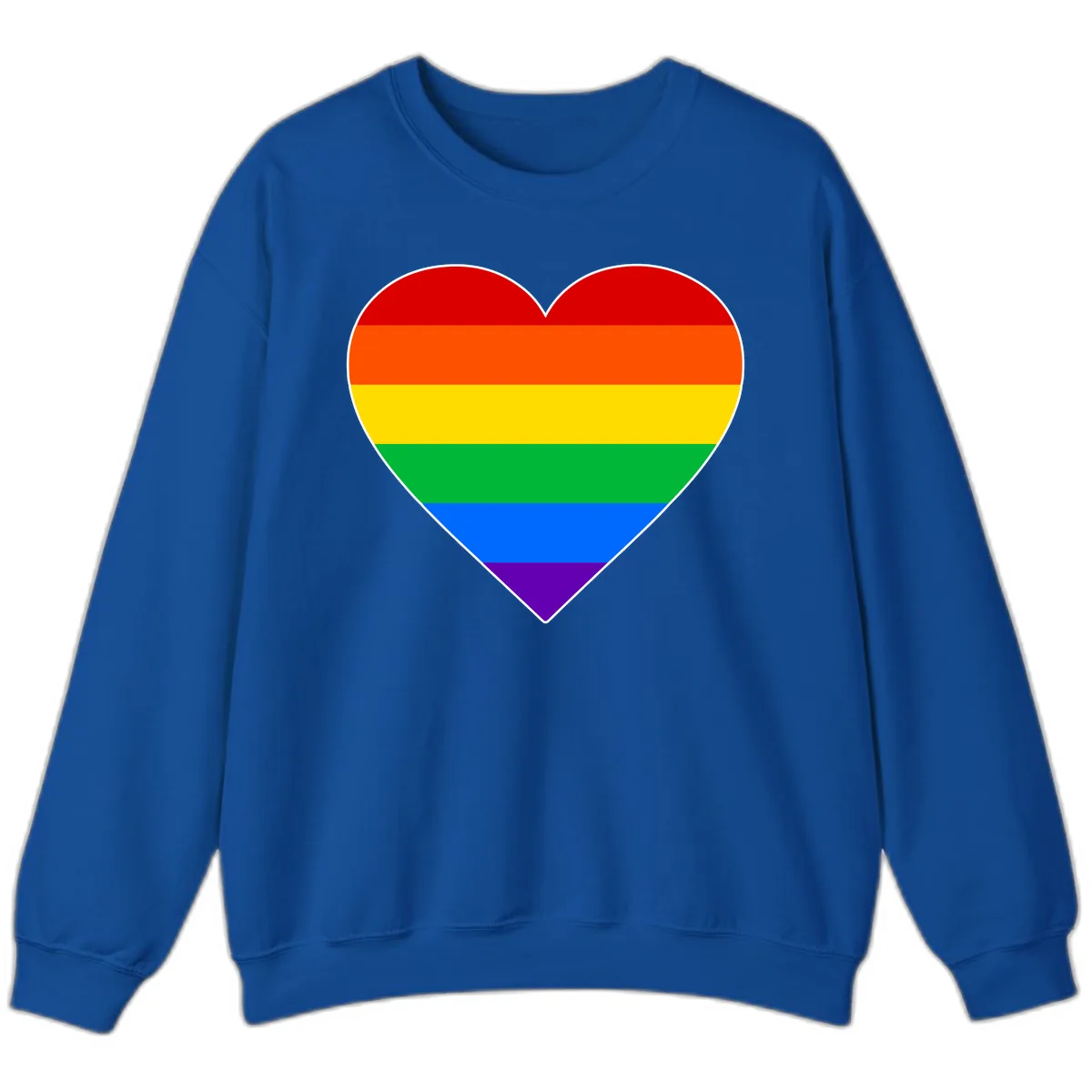 Rainbow Pride Heart Sweatshirt in Royal