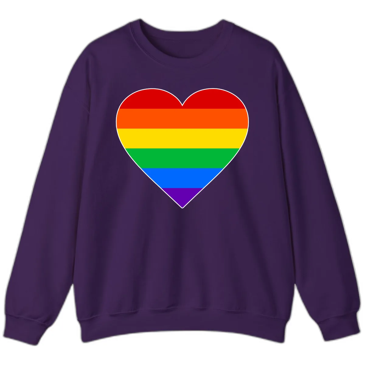 Rainbow Pride Heart Sweatshirt in Purple