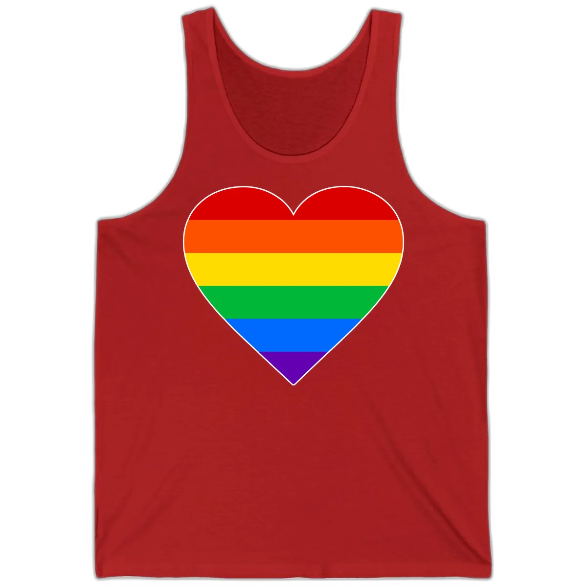 Rainbow Pride Heart Tank in Red