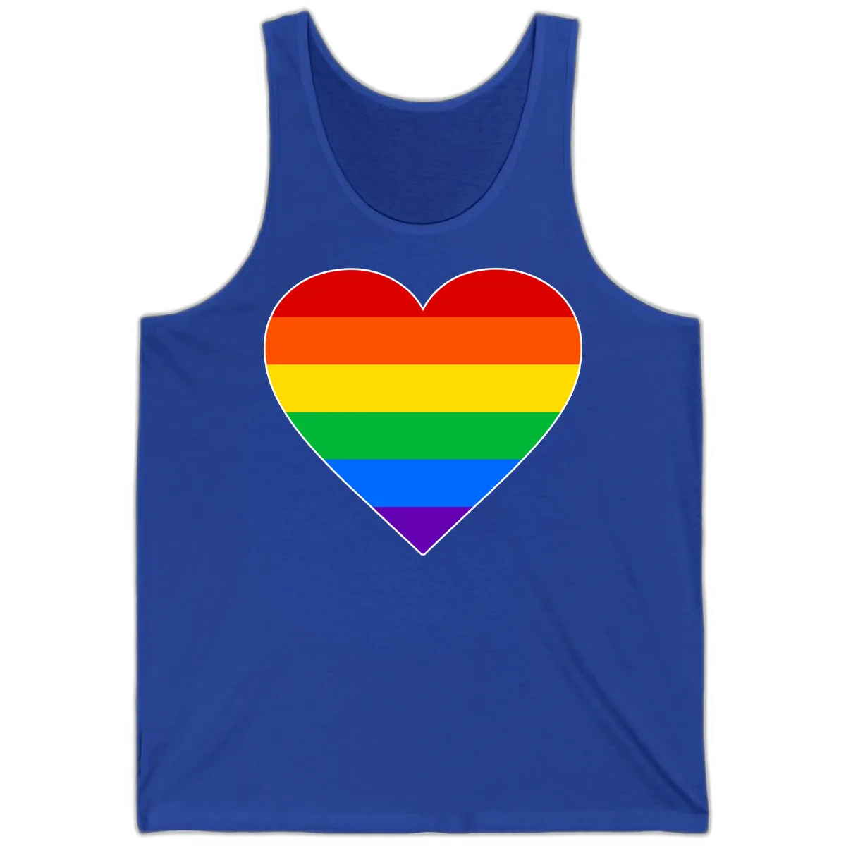 Rainbow Pride Heart Tank in True Royal