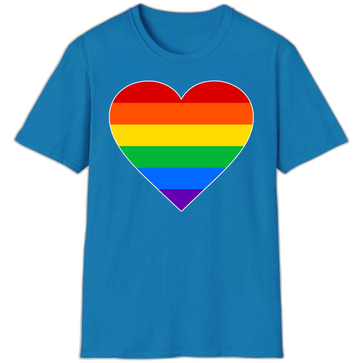 Rainbow Pride Heart T-Shirt in Sapphire
