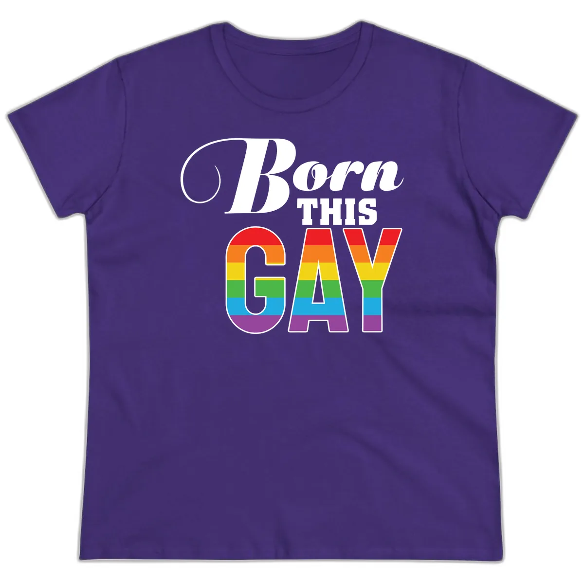 Born This Gay Pride Design Ladies Tee in Purple