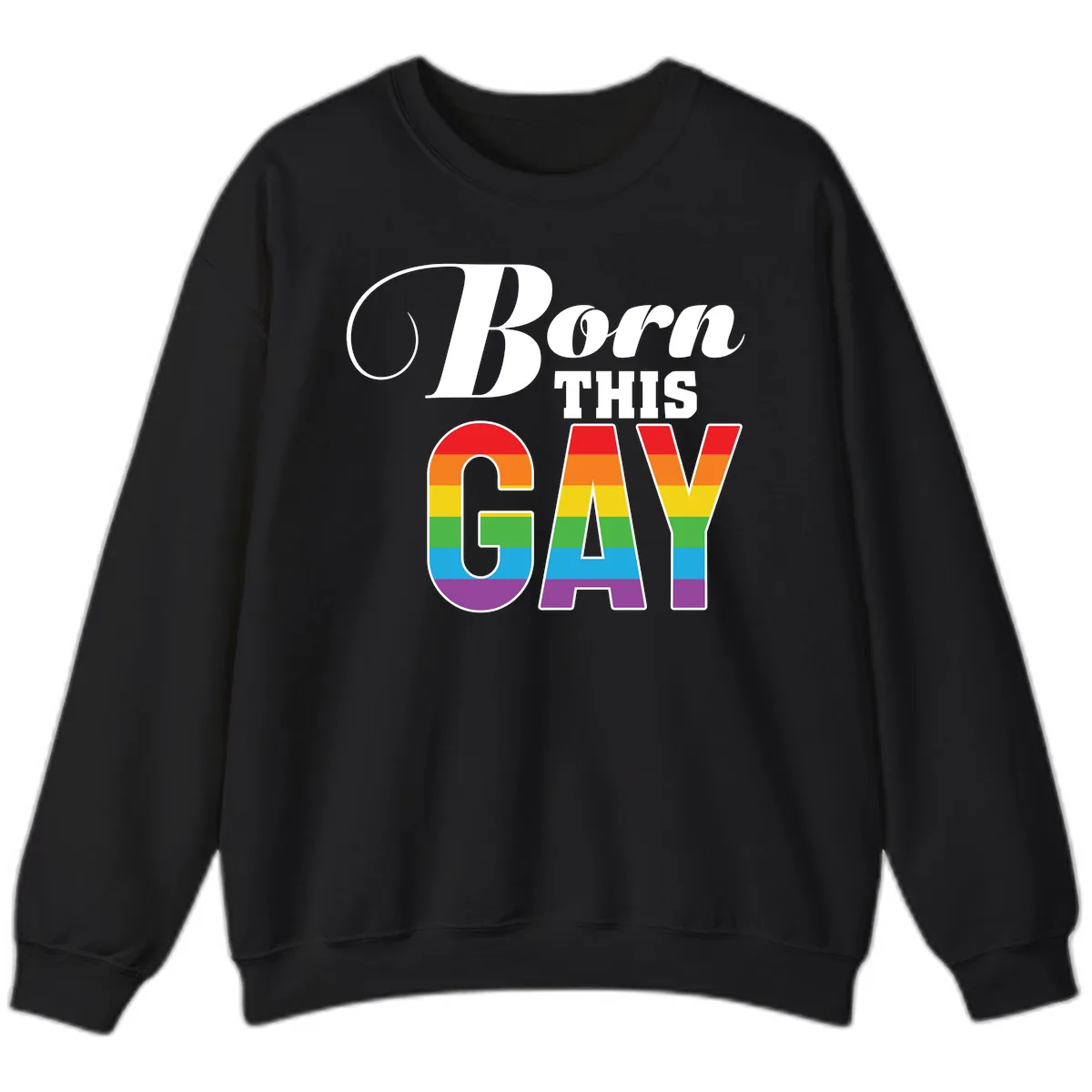 Born This Gay Pride Design Sweatshirt in Black
