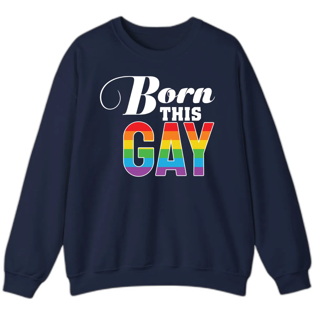 Born This Gay Pride Design Sweatshirt in Navy