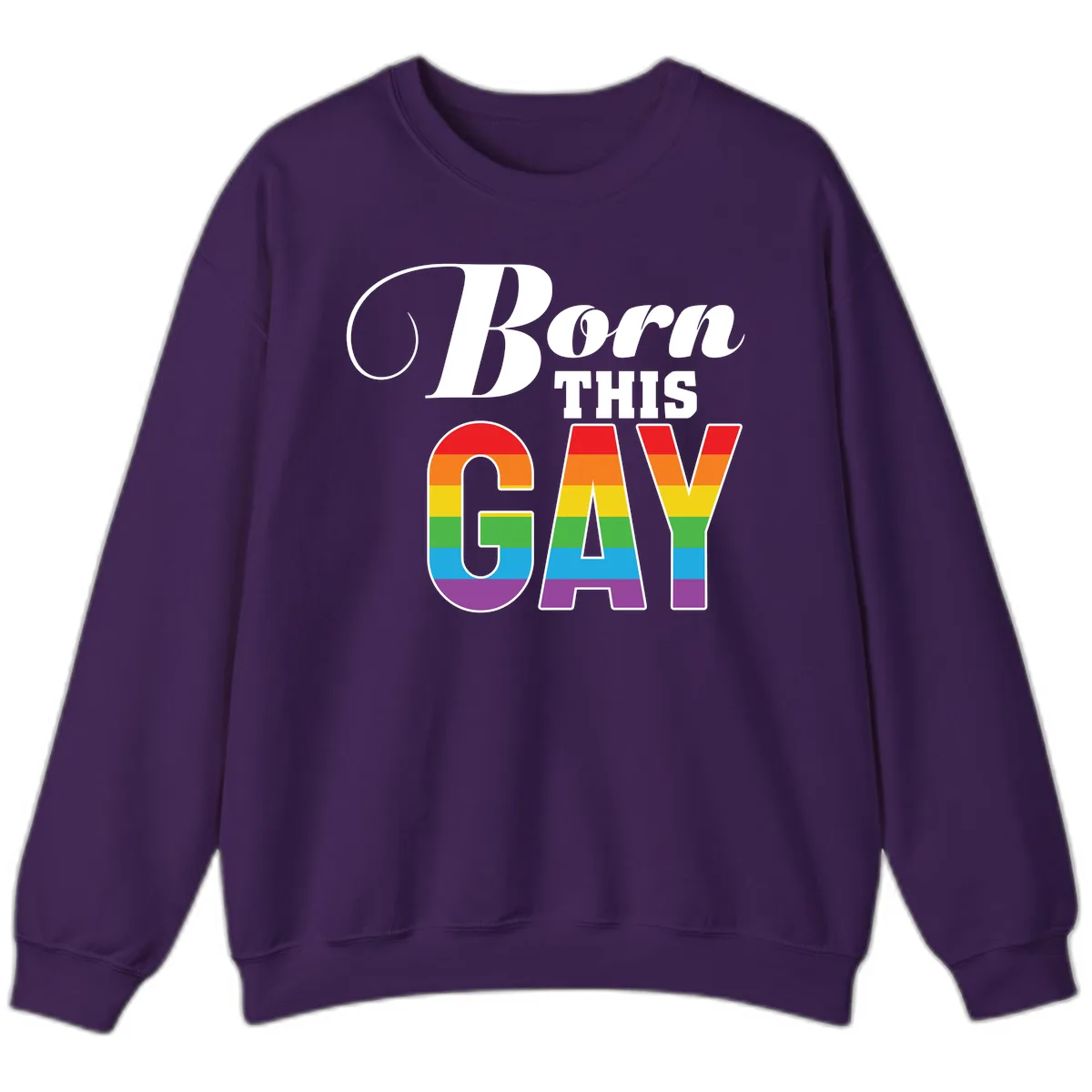 Born This Gay Pride Design Sweatshirt in Purple