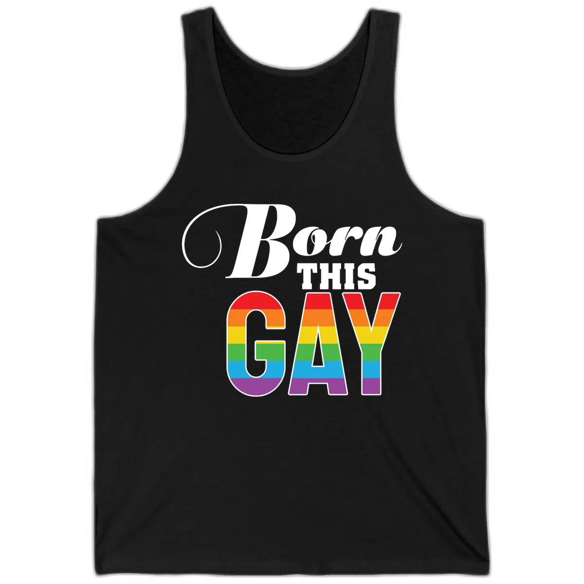 Born This Gay Pride Design Tank in Black