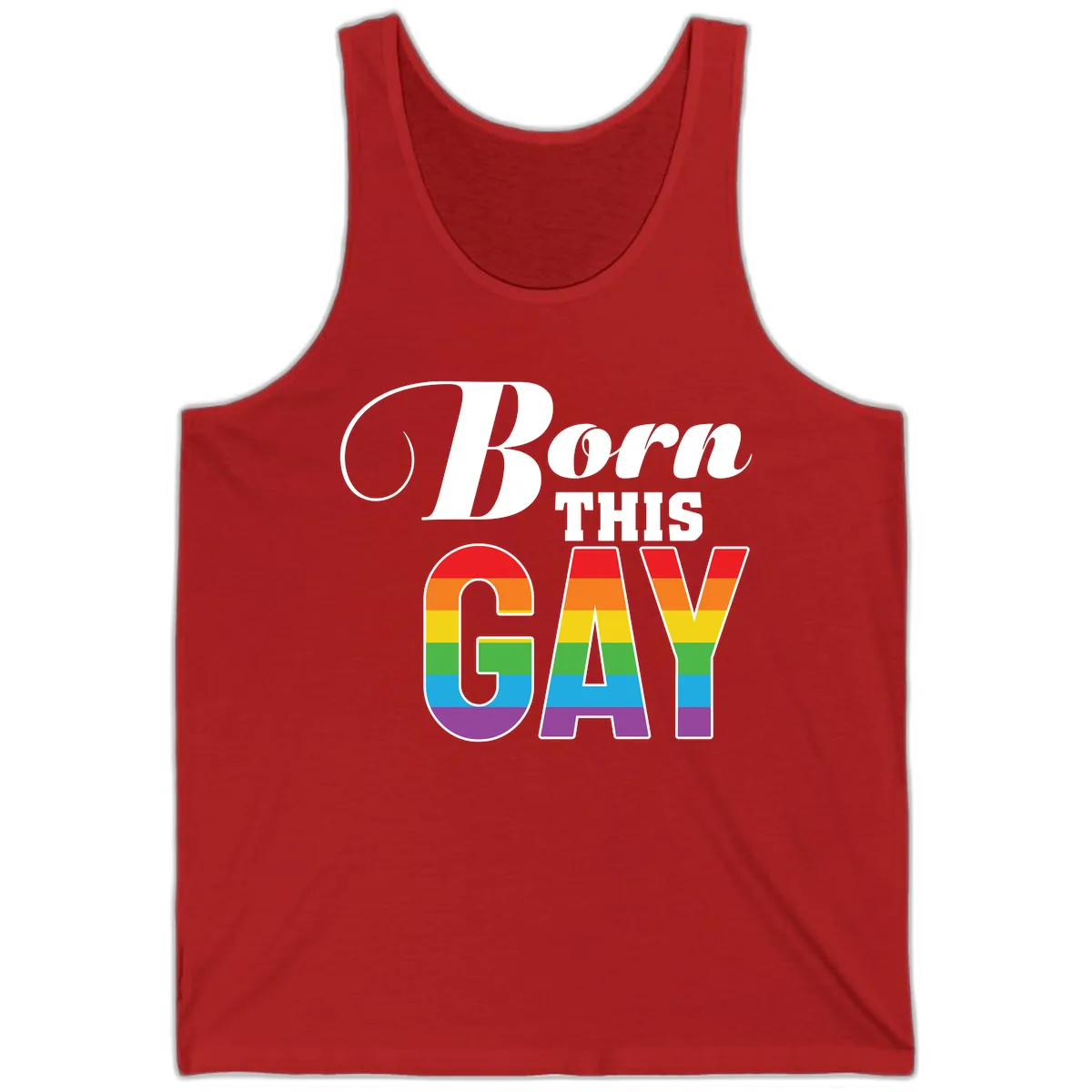 Born This Gay Pride Design Tank in Red