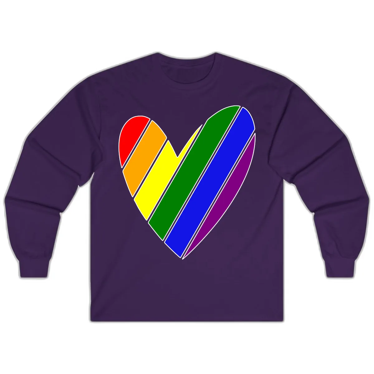 Rainbow Pride Heart Chevron Long Sleeve in Purple